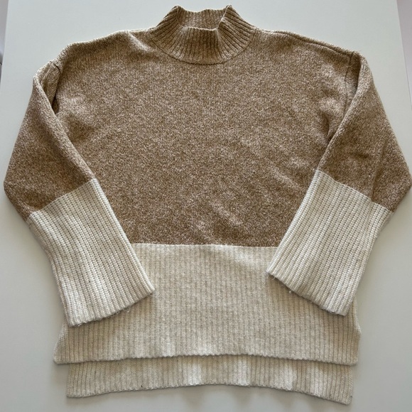 Michael Kors Tan and Cream Mock Neck Sweater - Picture 1 of 7